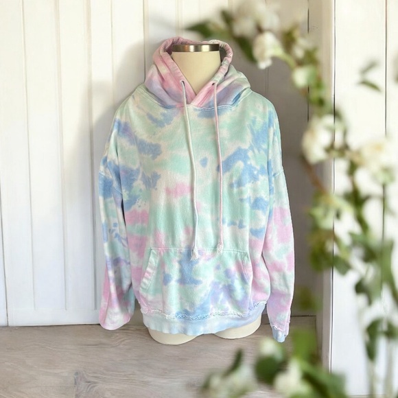 U.S. Apparel Tops - U.S Apparel Pastel Tie-Dye Hoodie